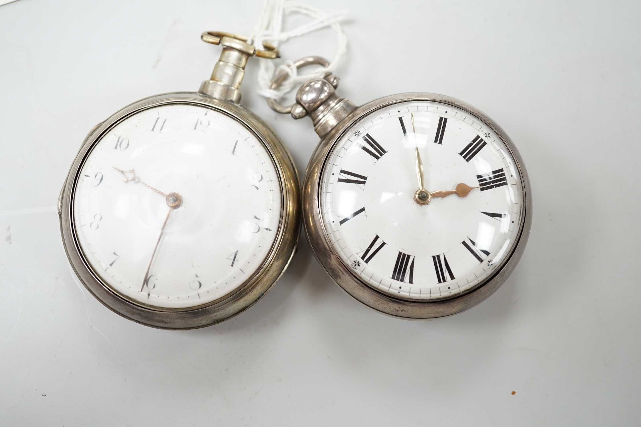 Two Victorian silver pair cased keywind verge pocket watches, by Duncan of Liverpool and Wilson of Gisborough.